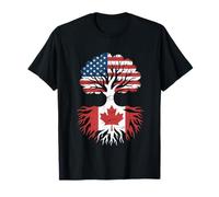 Canadian Roots Canada USA Flag America Heritage T-Shirt