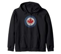 Canadian Roundel Emblem in grungy style Zip Hoodie