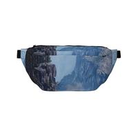 Canadian Smokey Mountain Cliff Print Bumbag Large Fanny Pack, Crossbody Waist Bag with Adjustable Strap Chest Bag for Hiking Travel Fitness and Daily Carry
