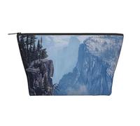 Canadian Smokey Mountain Cliff Print Makeup Bag Travel Cosmetic Bag Large Capacity Makeup Organizer Case Portable Makeup Pouch for Washing, Bedroom Storage