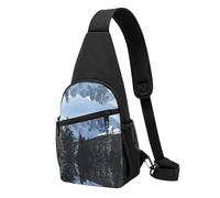 Canadian Smokey Mountain Cliff Print -Print Waterproof Chest Pack for Hiking & Travel-Adjustable Strap,Lightweight Design with Multiple Pockets.