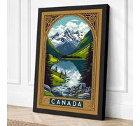 Canadian Wilderness Vintage Canvas Wall Art Print 18x12 Inch