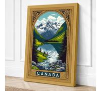 Canadian Wilderness Vintage Canvas Wall Art Print 24x16 Inch