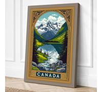 Canadian Wilderness Vintage Canvas Wall Art Print 24x16 Inch