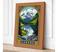 Canadian Wilderness Vintage Canvas Wall Art Print 36x24 Inch (91 x 61 cm)
