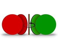 Canailles 25-Pack Double-Sided Red/Green Flip Magnet (1"" Diameter) - Go - No Go Reversible Indicator (.25"")