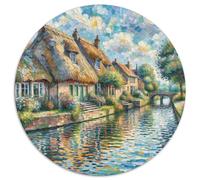 Canal 1000 Pieces Jigsaw Architecture Round Puzzle for Adults And Kids Modern Unique Challenge Games Scene Creative 1000pcs (67.5x67.5cm)