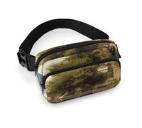 Canal And Church Fanny Pack Waterproof External Pocket Portable Waist Pack Outdoor Adjustable Strap Lightweight Waist Bag for Workout Traveling Casual Running Hiking Cycling