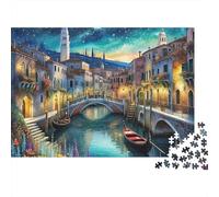 Canal at Night Jigsaw Puzzle for Adults 1000 Piece Jigsaw Puzzle Paper Family Relaxation Gift 38x26cm/1000pcs