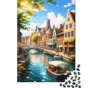 Canal Bridge Architecture Jigsaw Puzzle, 1000 Pcs For Adults