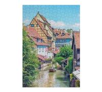 Canal In Colmar Classic Jigsaw Puzzle for Adults, 300 PCS