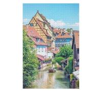 Canal In Colmar Detailed Jigsaw Puzzle for Adults, 1000 PCS