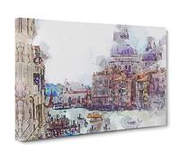 Canal Through Venice Italy Canvas Print | Gallery Wrapped 30mm Frame Wall Art | 24x16 inches | Ready to Hang | Abstract Picture | Living Room Bedroom Lounge Office