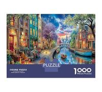 Canal Town Jigsaw Puzzles 1000 Pieces A Vibrant Puzzles for Adults Puzzle Game Home Decoration for Adults And Kids 100% Recycled Cardboard 38x26cm/1000pcs