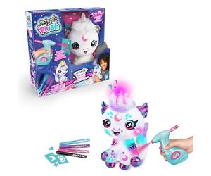 Canal Toys - Airbrush Plush - Light Up Cosmic Unicorn - Personalise & Decorate - Battery-Powered - 4 Chalk Pens & 100+ Stencils - Reusable Plush Toy - Sensory Craft for Kids 6 Years + - AIR 028