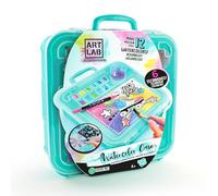Canal Toys Art Lab Watercolour Case, Painting Kit with 6 Watercolours, 12 Paper Sheets & 10 Art Tools - Storage Case & Mess-Free Workstation, Instruction Guide Included | for Kids Aged 6+