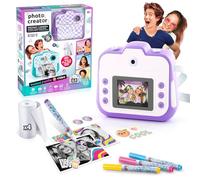 Canal Toys - Photo Creator - Instant Camera - Purple - with Color Display, Paper Rolls, Stickers, Felt Tip Pens and Wrist Strap - CLK 056