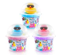 Canal Toys So Slime Ducky Pool Party - Glossy Pool Slime with Duck Figure & Decorations | Sensory Slime Bucket Toy, Stretch & Squish Play | 3 Styles to Collect | Kids Age 6+