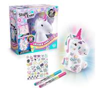 Canal Toys - Style 4 ever OFG 293 DIY Unicorn LED Light Up, Decorate Your Figure with Marker and Sticker, Pack of 1 Unicorn, White