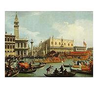 Canaletto Bucentaur's Return Venice Italy Painting Art Print Canvas Premium Wall Decor Poster Mural