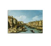 Canaletto Painter Works (Canal Grande A Venezia Con Palazzo Corner) Art Posters Canvas Wall Art Scroll Picture Print Living Room Walls Decor Homes 16x24inch(40x60cm)