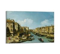 Canaletto Painter Works (Canal Grande A Venezia Con Palazzo Corner) Art Posters Canvas Wall Art Scroll Picture Print Living Room Walls Decor Homes 20x30inch(50x75cm)