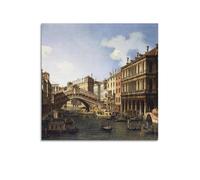 Canaletto Painter Works (Venetian Rialto Bridge in The South) Art Posters Wall Art Canvas Prints Hanging Picture Home Decors Idea 24x24inch(60x60cm)