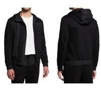 Canali Black Edition Tonal Hooded Hi-Tech Jacket Jersey Zip Hoodie