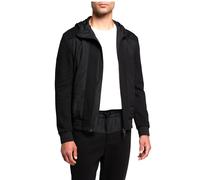 Canali Black Edition Tonal Hooded Hi-Tech Jacket Jersey Zip Hoodie