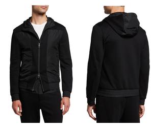 Canali Black Edition Tonal Hooded Hi-Tech Jacket Jersey Zip Hoodie