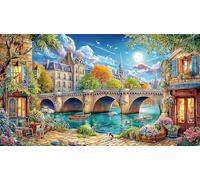 Canals of Amsterdam 1000 Piece Jigsaw Puzzle - Hard Difficult Game Recycled Paper Home Activity Gift 38x26/1000pcs