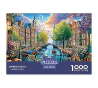 Canals of Amsterdam Jigsaws 1000 Piece Puzzle Impossible Educational Games Wall Decor Family Game for Adults And Kids 52x38cm/1000pcs