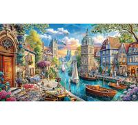 Canals of Amsterdam Puzzle for Adults 1000 Pc - Fun Family Game Educational Challenge Hard Difficult 38x52/1000pcs