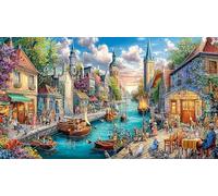 Canals-of-Amsterdam Puzzle for Adults 1000Pc Educational Game Decompression Challenging Puzzles for Adults and Kids Age 12 Years Up Great Gift Idea 70x50/1000pcs