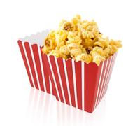 Canape King 50 pcs Popcorn Boxes | Red & White Striped 7cm Cardboard Candy Container | Retro Design Party Food Boxes for Movie Night Cinema Birthday & Parties