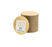 CANAPE KING Card Cake Boards - Eco Friendly Double Sided Mini Foil Card Dessert Cupcakes Mousse Rectangle Display Base - For Party Dinner Catering Wedding (100, Round (6cm))