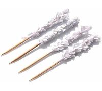 CANAPE KING Frilled Wooden Skewers - 500pcs Eco-Friendly Bamboo Cocktail Food Picks Fruit Cocktail Paddle Sticks (10cm) - for Parties Catering Wedding