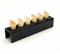 Canape King Ice Cream Cones Holder - 6 Holes Black Acrylic Decorative Waffle Snacks Popcorn Serving Stand (28 x 5.5 x 5cm) - For Parties Birthday Catering Dinner