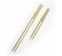 CANAPE KING Wooden Two Prong Skewer - Disposable Eco-Friendly Bamboo Cocktail Food Picks Fruit Long Prongs Forks - Ideal for Appetisers Barbecues Grill (12cm (500 Pieces))