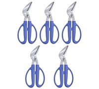 CANARY Corrugated Cardboard Scissors, Heavy Dudy Craft Scissors Japanese Stainless Steel Blade, Made in Japan, Blue (Bulk 5 Pcs Set)