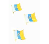Canary Islands Canaries Spain Spanish Metal Enamel Flag Pin Badge Pack of 3