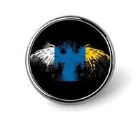 Canary Islands Flag Round Metal Badge Lapel Pin,Stylish Patriotic Pattern Button Brooch Decorative Badges for Men Women