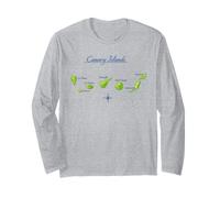 Canary Islands Map Tenerife Gran Canaria La Gomera Lanzarote Long Sleeve T-Shirt