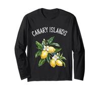 Canary Islands Spain Lemon Art Spanish Fruit Lover Vintage Long Sleeve T-Shirt