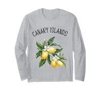 Canary Islands Spain Lemon Art Spanish Fruit Lover Vintage Long Sleeve T-Shirt