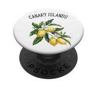 Canary Islands Spain Lemon Art Spanish Fruit Lover Vintage PopSockets Adhesive PopGrip