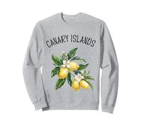 Canary Islands Spain Lemon Art Spanish Fruit Lover Vintage Sweatshirt