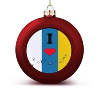 Canary Lslands Flag Map Xmas Balls Ornaments I Love My Country,Canary Lslands Christmas Decorations Tree Balls for Holiday Wedding Party Decoration, Xmas Hanging Balls Tree Decorations