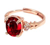 Canary Ring Cubic Zirconia Ring with Stunning Red Gemstones and Shiny Accent Stones. Elegant, Polished and Stylish Everyday Accessory, Einheitsgröße, Copper, No Gemstone