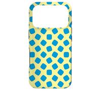 Canary Yellow Cobalt Blue Rounded Square Lozenge Pattern Case for iPhone 17 Pro